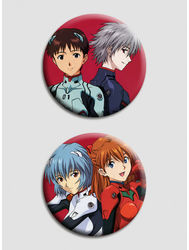 Парні значки Каору/Сіндзі і Рей/Аска Євангеліон (Evangelion)