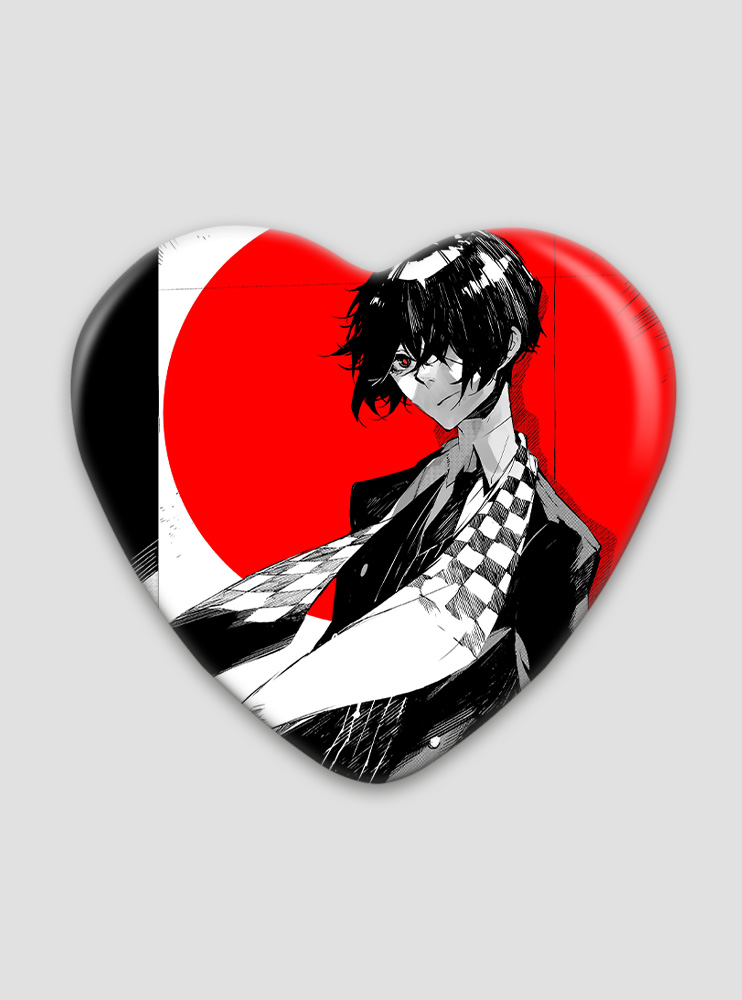 Значок серце Літературні генії Бродячі Пси 14 (Bungou Stray Dogs)