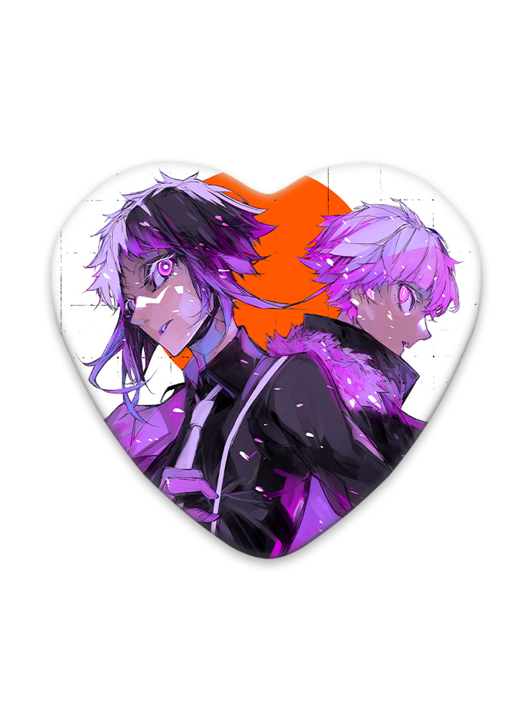 Значок серце Літературні генії Бродячі Пси 2 (Bungou Stray Dogs)