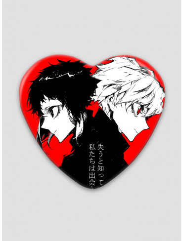 Значок серце Літературні генії Бродячі Пси 29 (Bungou Stray Dogs)