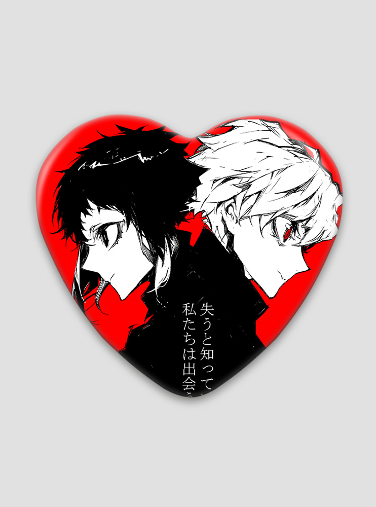 Значок серце Літературні генії Бродячі Пси 29 (Bungou Stray Dogs)