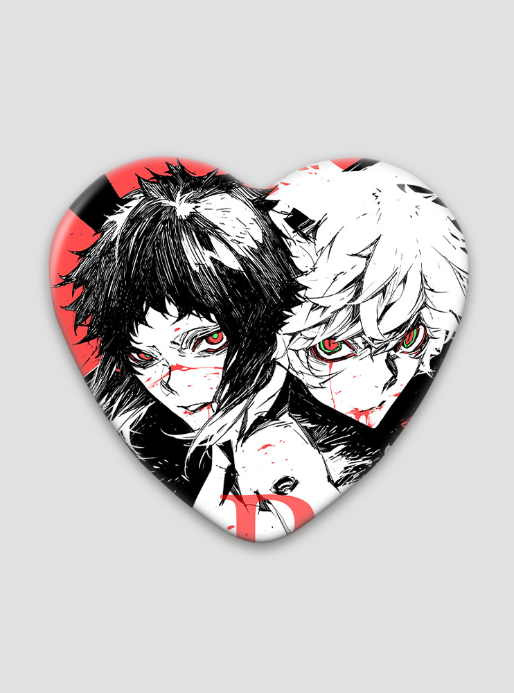 Значок серце Літературні генії Бродячі Пси 9 (Bungou Stray Dogs)