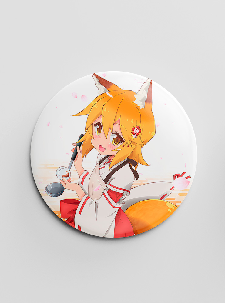 Значок Надміру турботливе хвостате Божество (The Helpful Fox Senko-san)