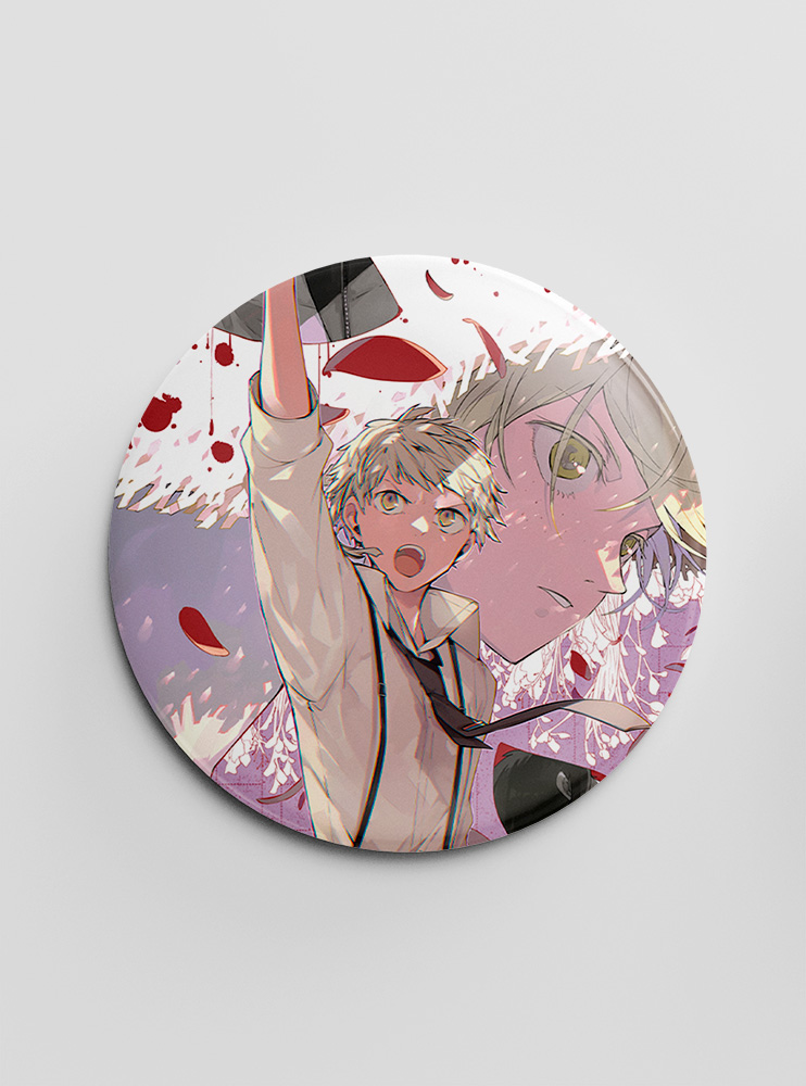 Значок "Літературні генії Бродячі Пси" 92 (Bungou Stray Dogs)