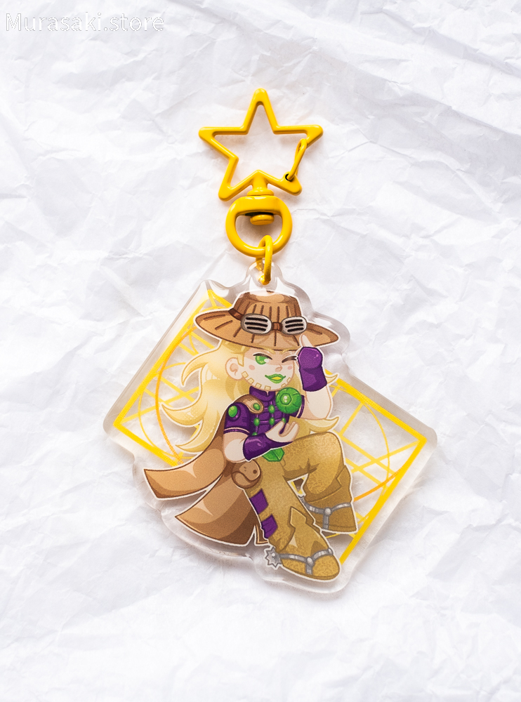 Авторський акриловий брелок Джайро Цеппелі (JoJo's Bizarre Adventure) / shtlmkhart
