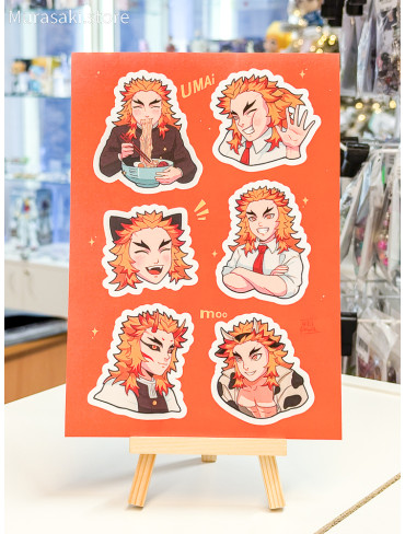 Авторський стікерпак А6 Ренгоку (Kimetsu no Yaiba) / Ukifuwa