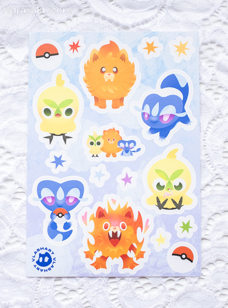 Авторський стікерпак А6 Покемон (Pokemon) / vlashart