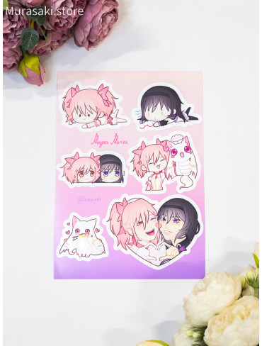 Авторський стікерпак Мадока Маґіка (Mahou Shoujo Madoka Magica) / xeivi_art