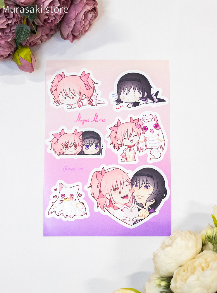 Авторський стікерпак Мадока Маґіка (Mahou Shoujo Madoka Magica) / xeivi_art