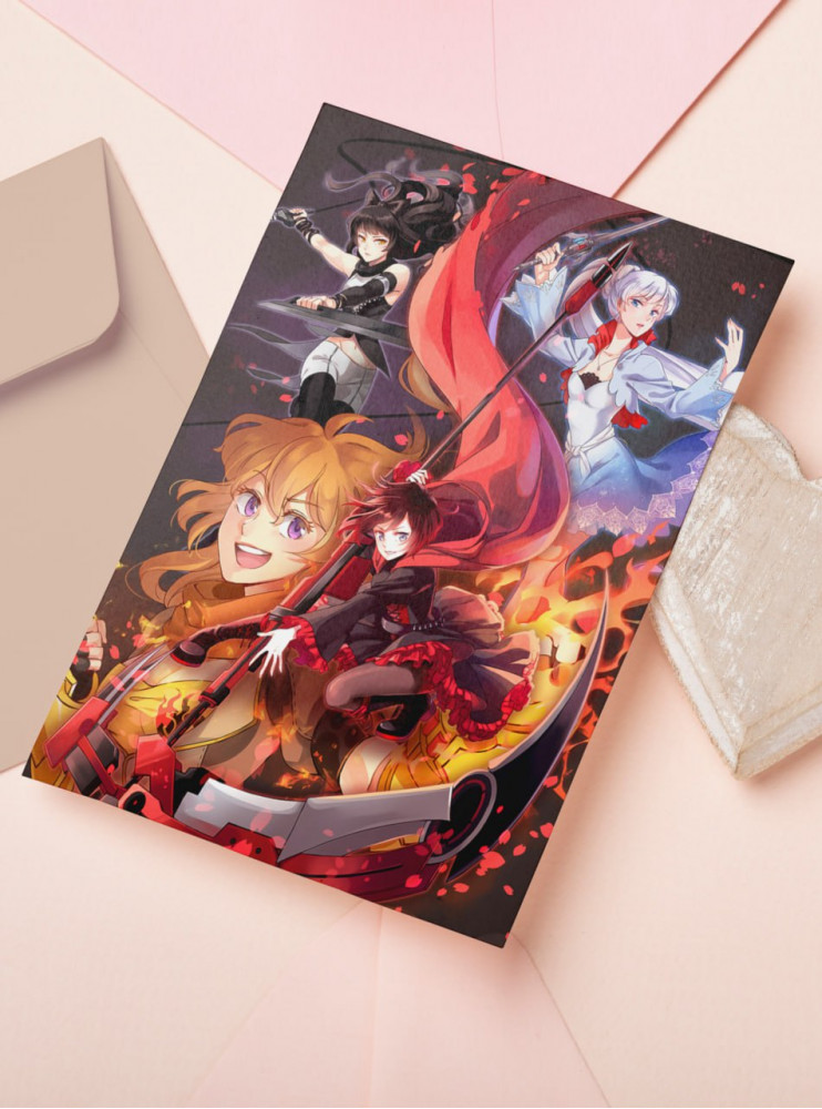 Листівка Червоний жовтий білий чорний (RWBY)