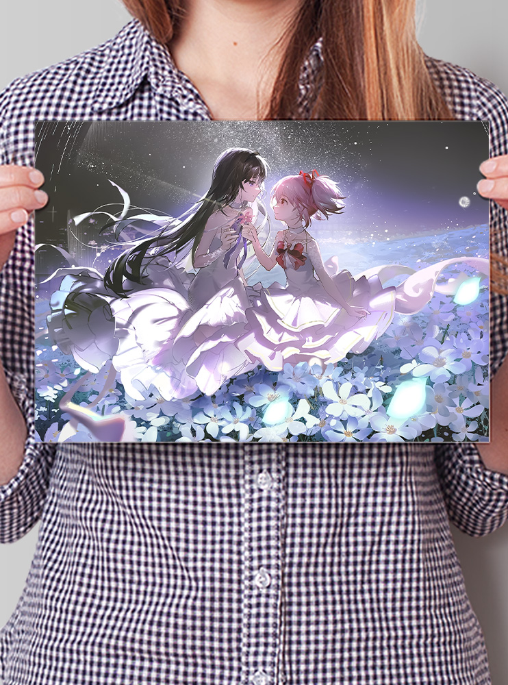 Плакат А4 Дівчинка-чарівниця Мадока Маґіка (Mahou Shoujo Madoka Magica)