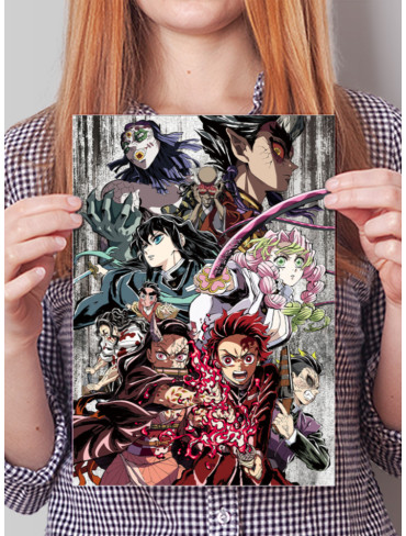 Плакат А4 Клинок, що знищує демонів (Kimetsu no Yaiba)