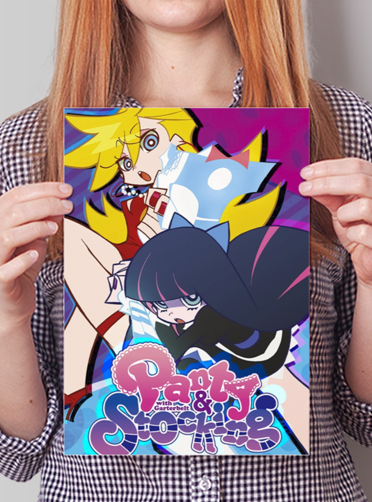 Плакат А4 Трусяшка та Панчошка (Panty and Stocking)
