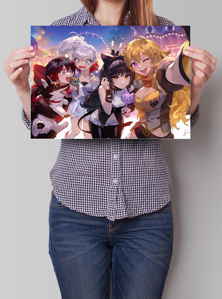 Плакат А3 Червоний жовтий білий чорний (RWBY)