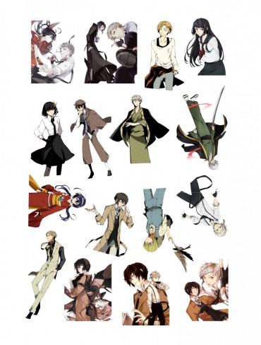 Стікерпак А4 Літературні генії Бродячі Пси 5 (Bungou Stray Dogs)