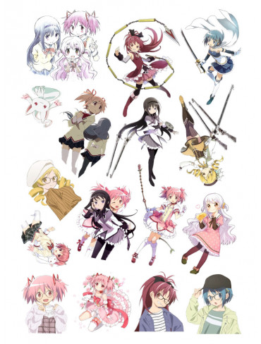 Стікерпак А4 Дівчинка-чарівниця Мадока Маґіка (Mahou Shoujo Madoka Magica)