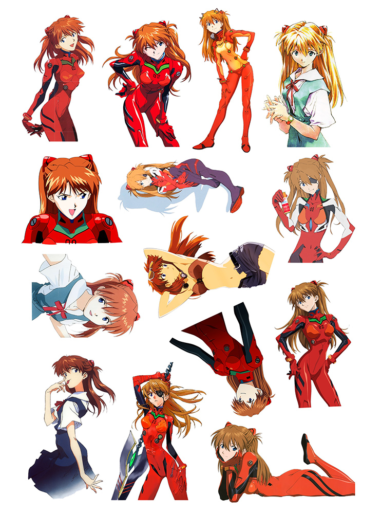 Стікерпак А4 Аска Ленґлі (Evangelion)