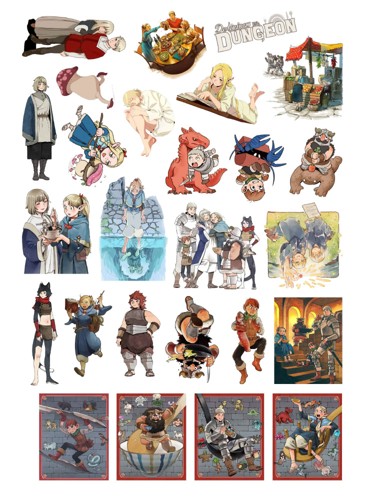 Стікерпак А4 Підземелля смакоти (Delicious in Dungeon)