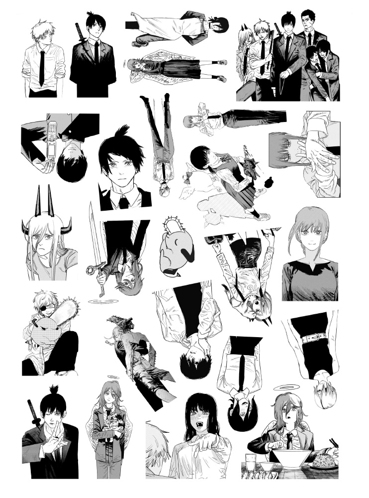 Стікерпак А4 Людина-бензопила 3 (Chainsaw Man)