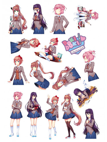 Стікерпак А4 Doki Doki Літературний клуб! (Doki Doki Literature Club!)